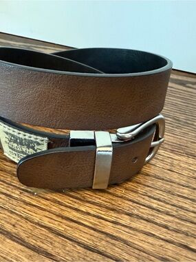 Boys Classic Reverable Brown/Black Belt with Silver Buckle